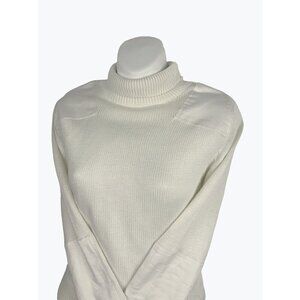 cotton  patches Cream Roll neck sweater with white cotton patches size 34/36